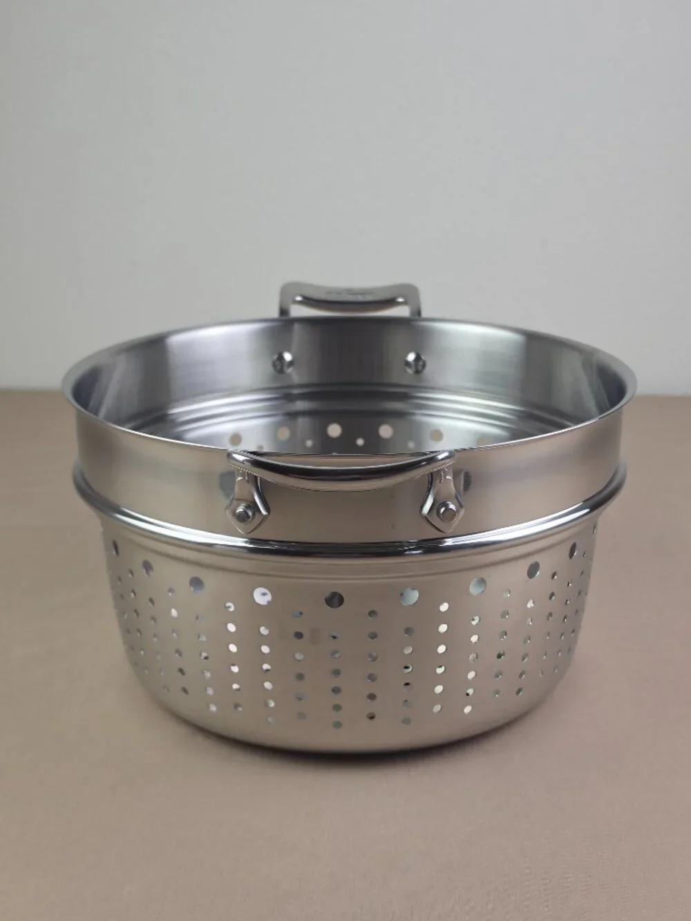 All-Clad 7 Quart Stainless Steel Pasta Strainer Collander Stockpot Insert